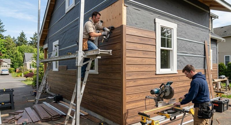 Faux Wood Siding Installation